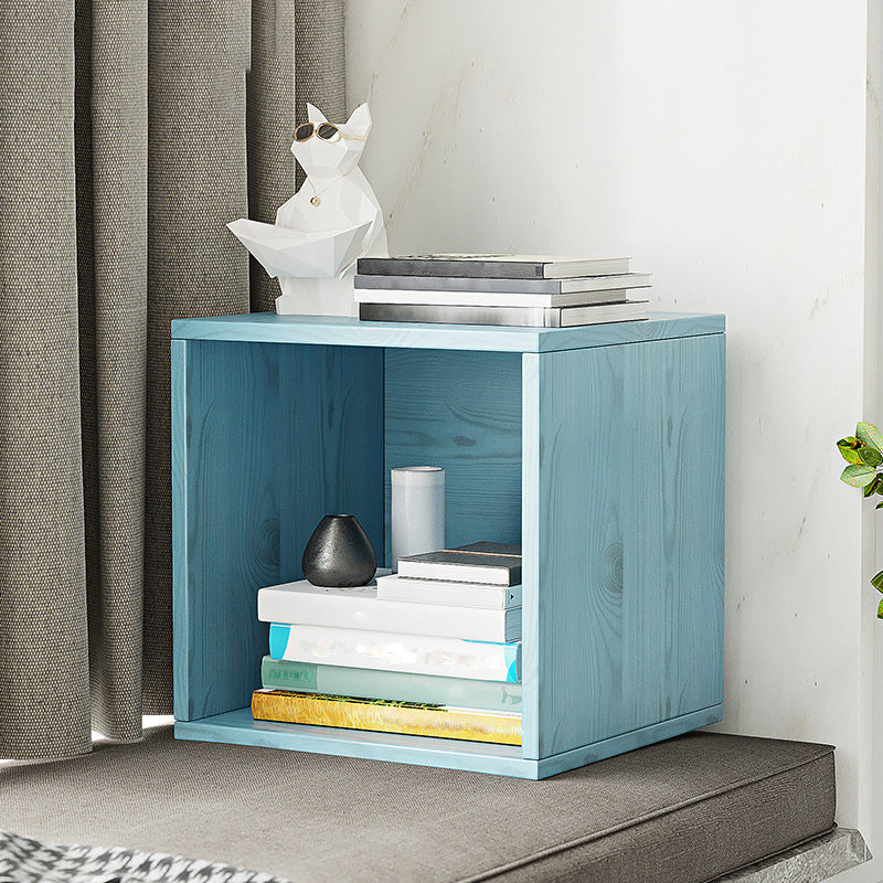 11.8" W Wooden Square Bookshelf Modern Closed Storage Bookcase for Home Office