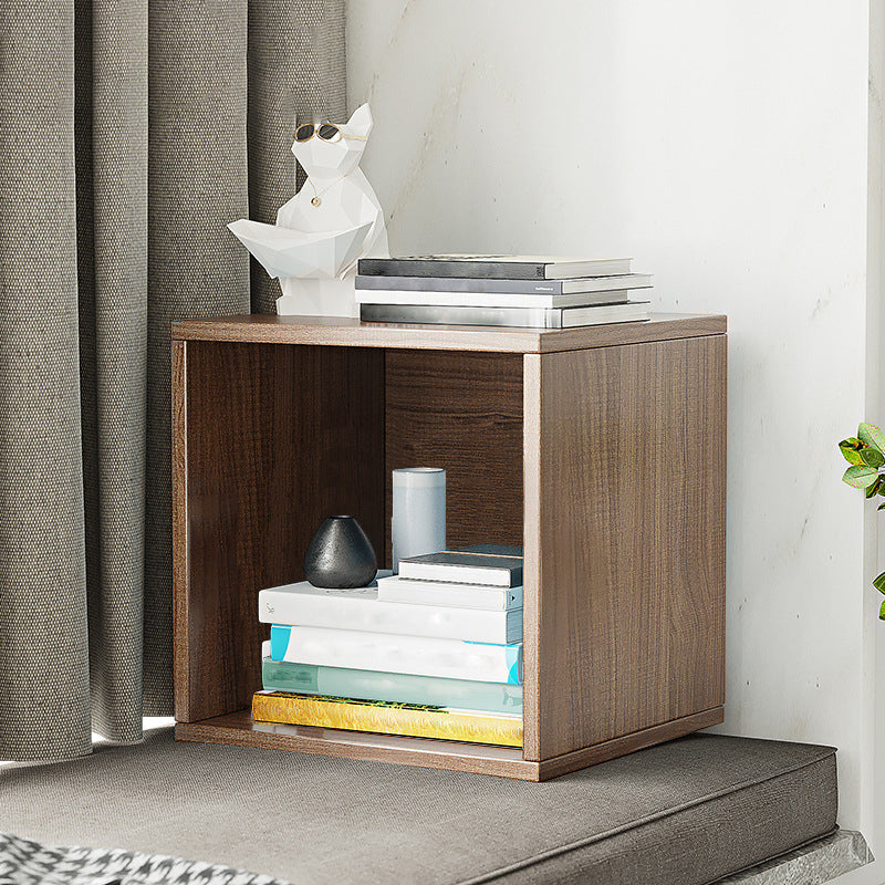11.8" W Wooden Square Bookshelf Modern Closed Storage Bookcase for Home Office