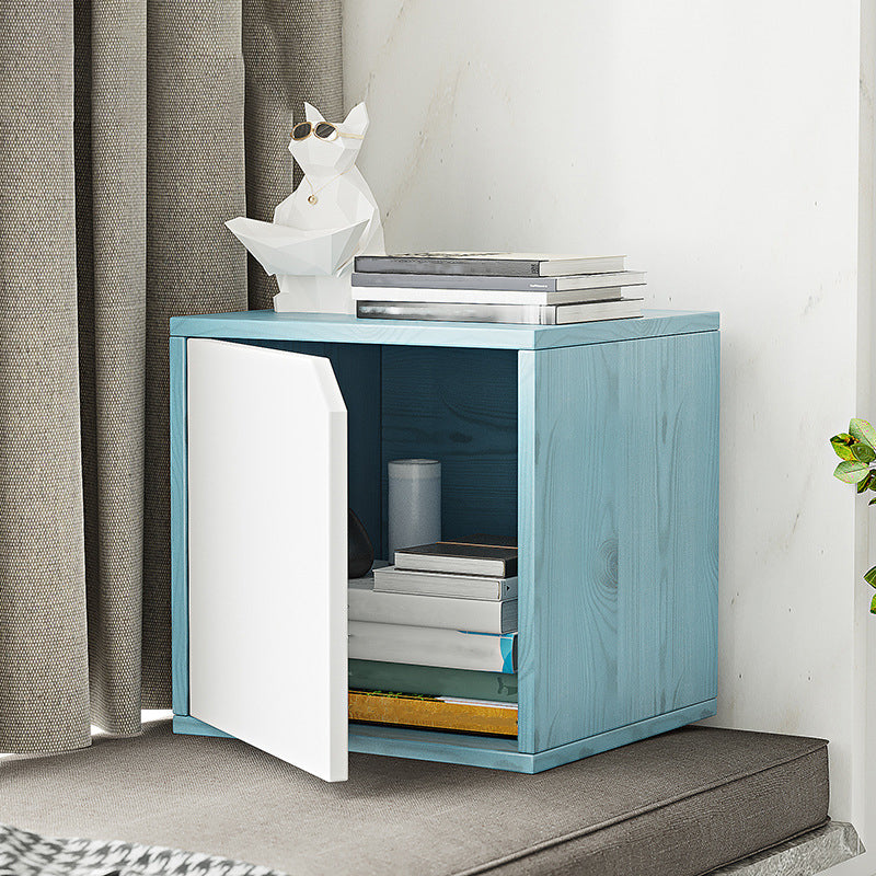 11.8" W Wooden Square Bookshelf Modern Closed Storage Bookcase for Home Office