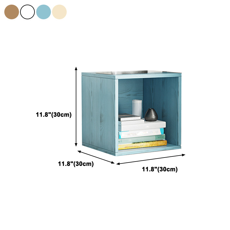11.8" W Wooden Square Bookshelf Modern Closed Storage Bookcase for Home Office