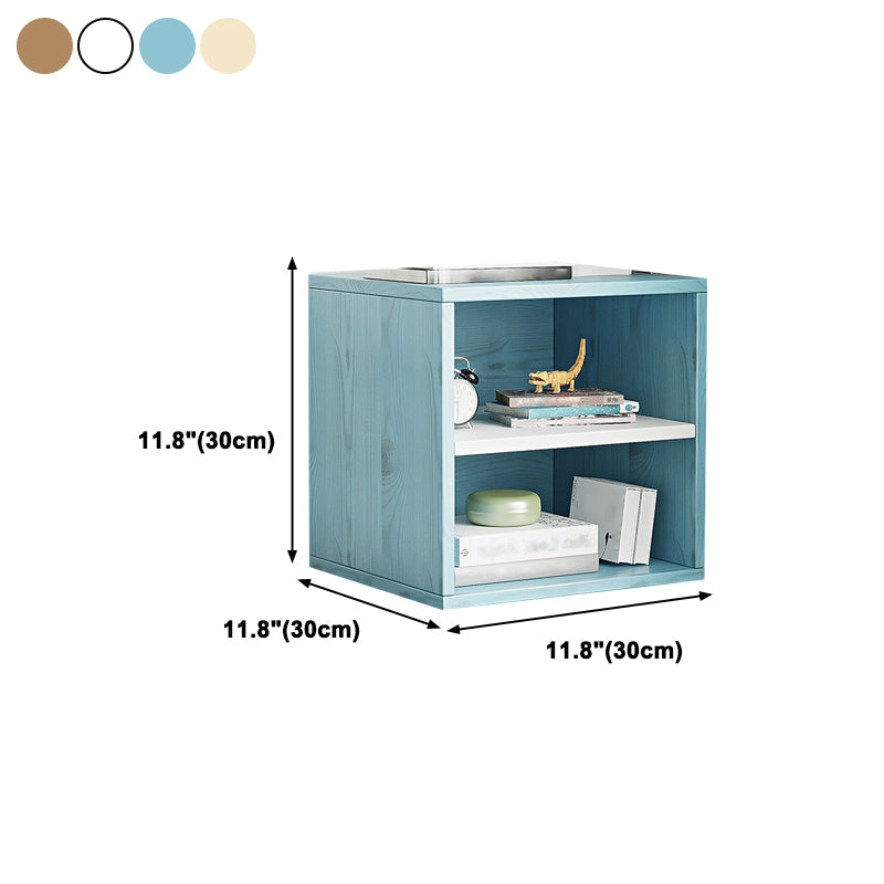 11.8" W Wooden Square Bookshelf Modern Closed Storage Bookcase for Home Office