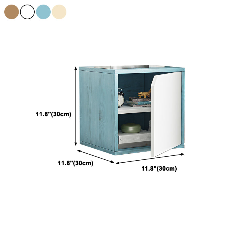 11.8" W Wooden Square Bookshelf Modern Closed Storage Bookcase for Home Office