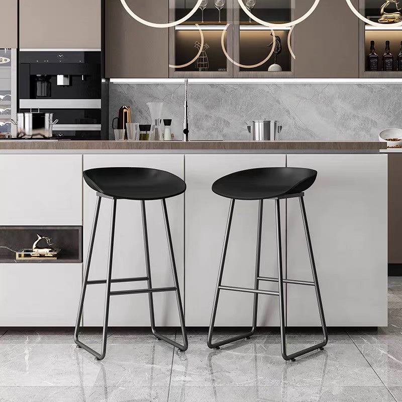 Modern Backrest Counter Stool Iron Kitchen Bar Stool with Acrylic Seat