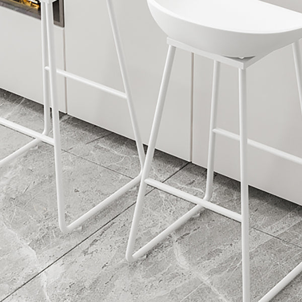 Modern Backrest Counter Stool Iron Kitchen Bar Stool with Acrylic Seat