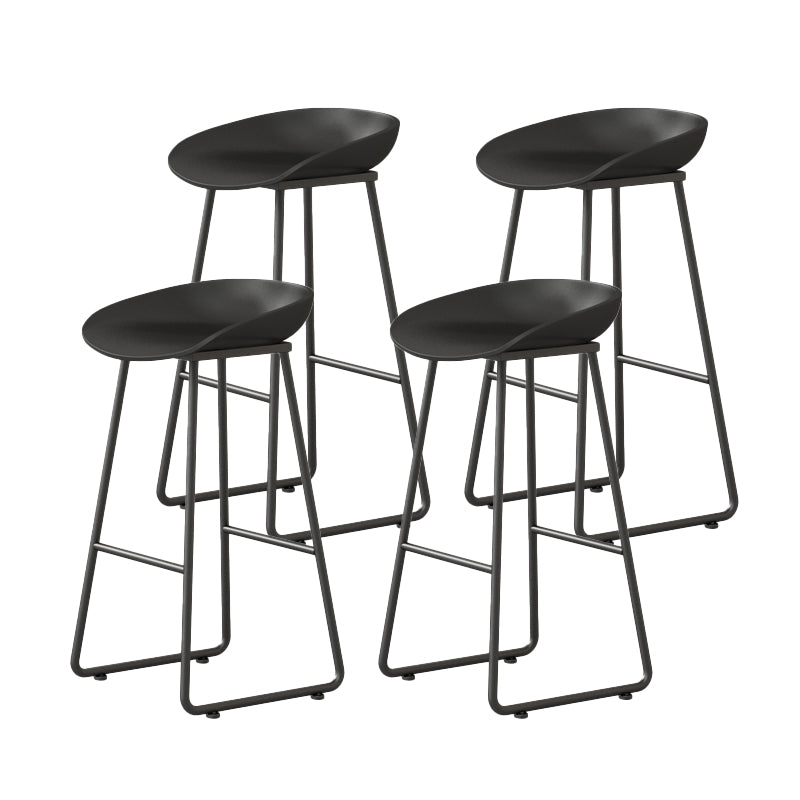 Modern Backrest Counter Stool Iron Kitchen Bar Stool with Acrylic Seat