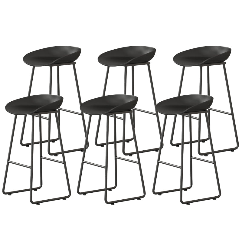 Modern Backrest Counter Stool Iron Kitchen Bar Stool with Acrylic Seat