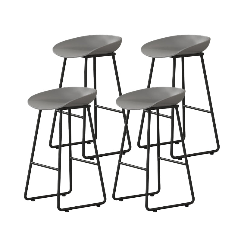 Modern Backrest Counter Stool Iron Kitchen Bar Stool with Acrylic Seat