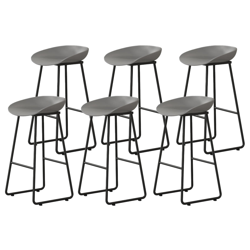 Modern Backrest Counter Stool Iron Kitchen Bar Stool with Acrylic Seat