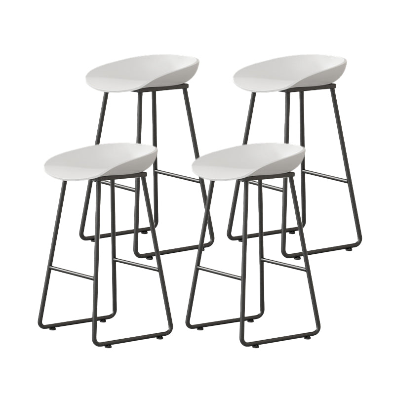 Modern Backrest Counter Stool Iron Kitchen Bar Stool with Acrylic Seat