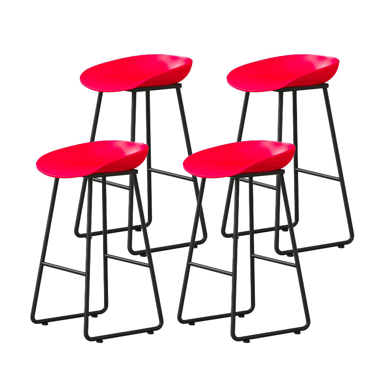 Modern Backrest Counter Stool Iron Kitchen Bar Stool with Acrylic Seat