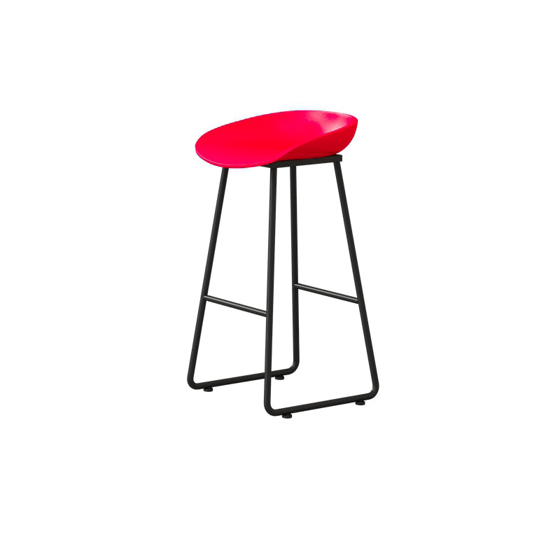 Modern Backrest Counter Stool Iron Kitchen Bar Stool with Acrylic Seat