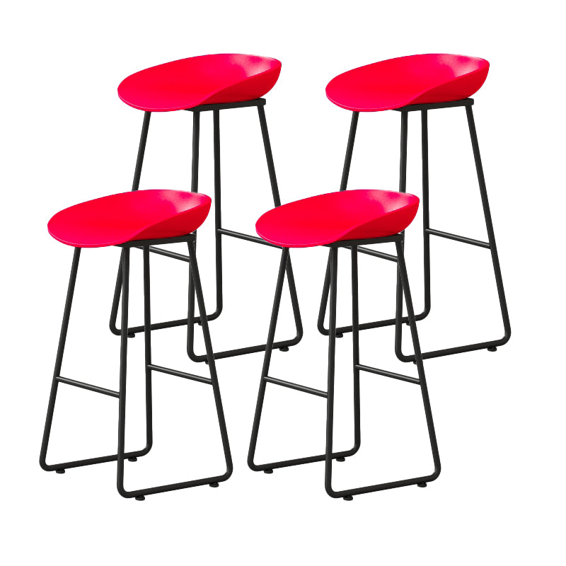 Modern Backrest Counter Stool Iron Kitchen Bar Stool with Acrylic Seat