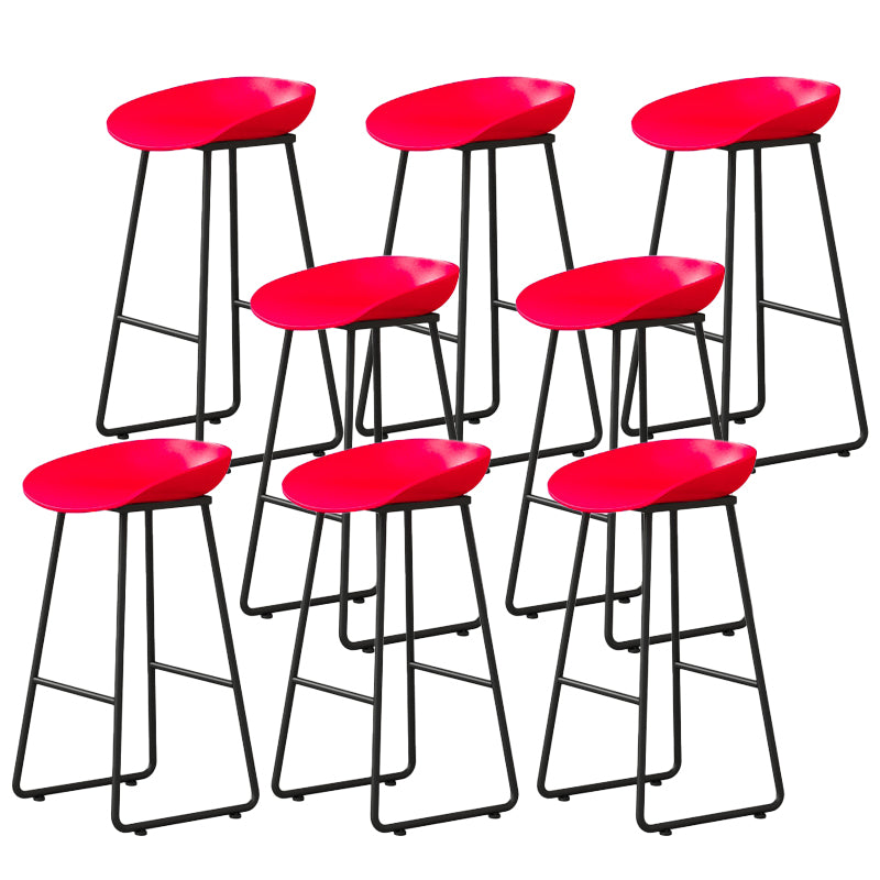 Modern Backrest Counter Stool Iron Kitchen Bar Stool with Acrylic Seat