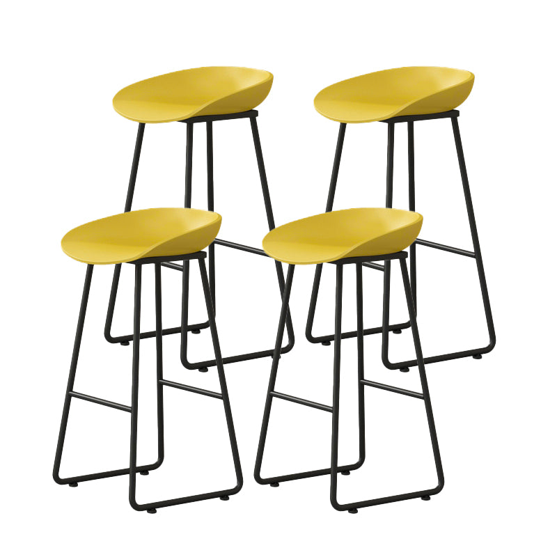 Modern Backrest Counter Stool Iron Kitchen Bar Stool with Acrylic Seat