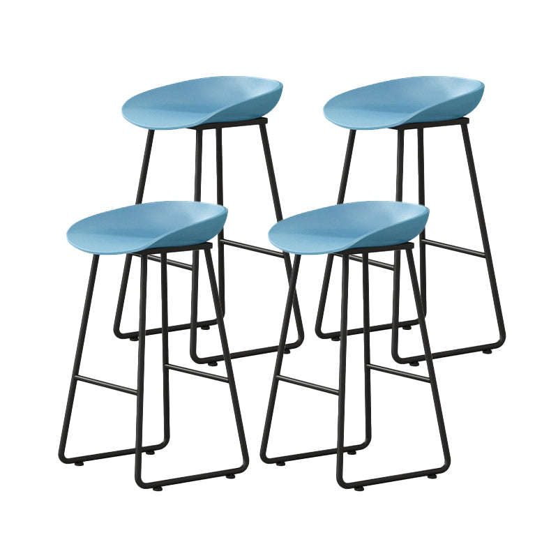Modern Backrest Counter Stool Iron Kitchen Bar Stool with Acrylic Seat
