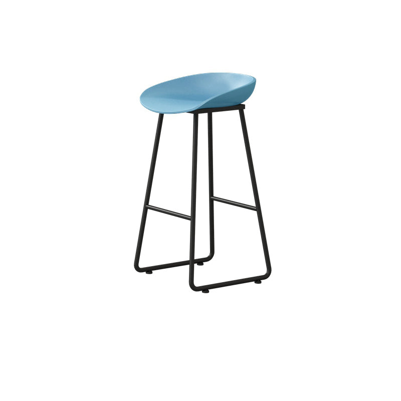 Modern Backrest Counter Stool Iron Kitchen Bar Stool with Acrylic Seat