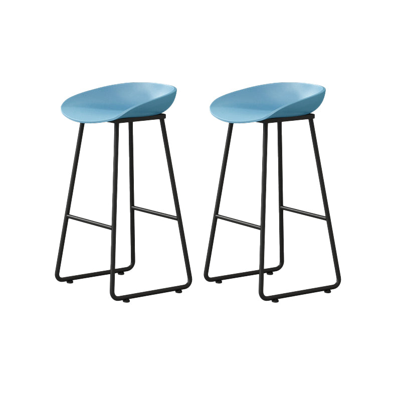 Modern Backrest Counter Stool Iron Kitchen Bar Stool with Acrylic Seat