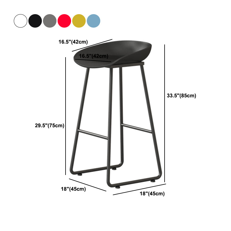 Modern Backrest Counter Stool Iron Kitchen Bar Stool with Acrylic Seat