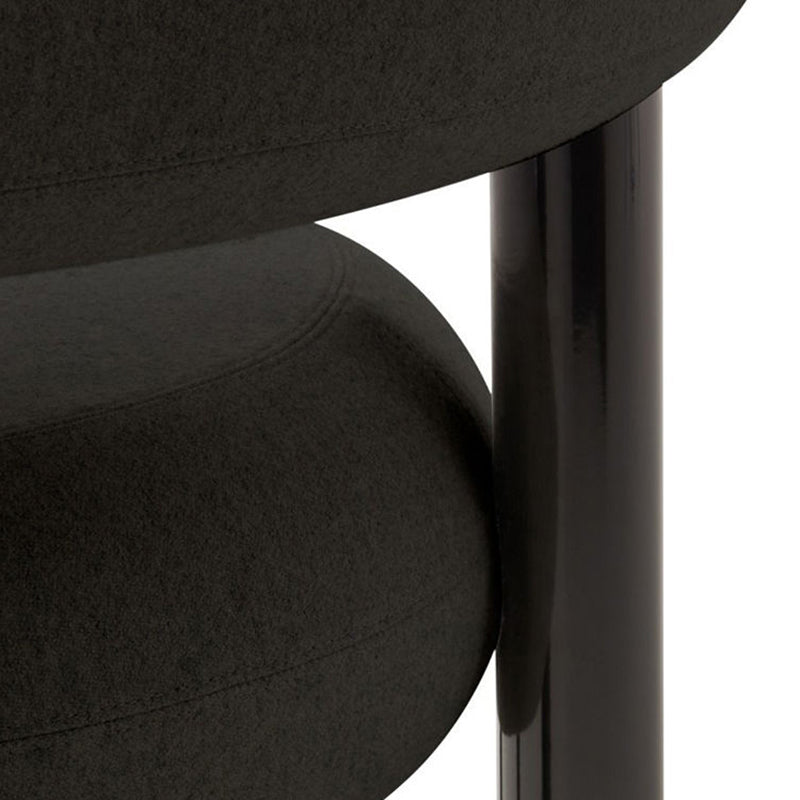 Contemporary Fabric Cushion Metal Barstool with 4 Legs in Matte Finish for Indoor