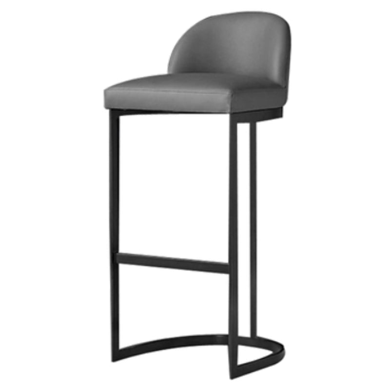 Modern Backrest Armless Counter Stool Iron Dining Room Bar Stool with Pedal and Cushion