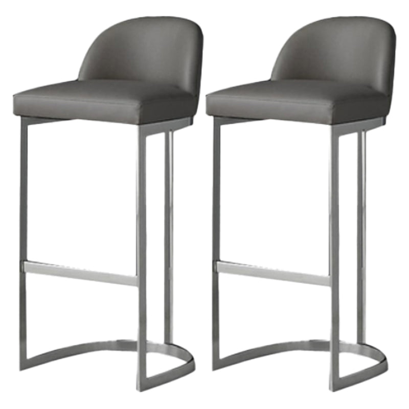 Modern Backrest Armless Counter Stool Iron Dining Room Bar Stool with Pedal and Cushion