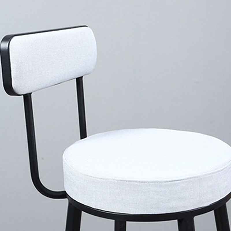 Industrial Metal Barstool Faux Leather Cushion Low Back Counter Stool with Legs for Home