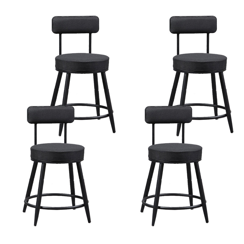 Industrial Metal Barstool Faux Leather Cushion Low Back Counter Stool with Legs for Home