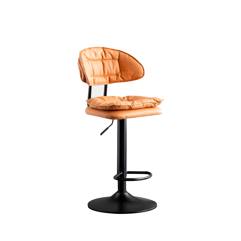 Scandinavian Metal Barstool Fabric Low Back Counter Stool in Matte Finish for Indoor