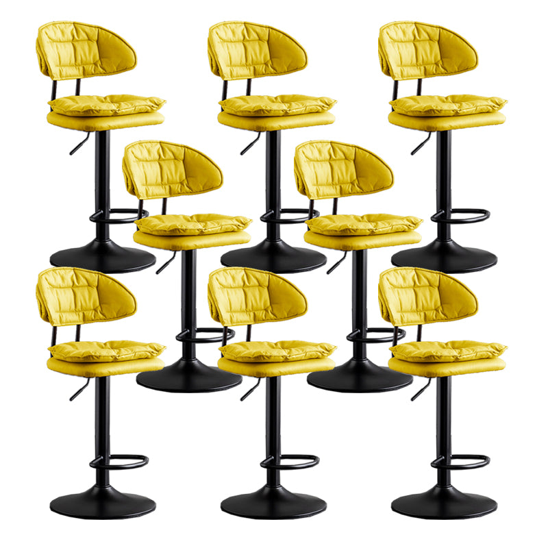 Scandinavian Metal Barstool Fabric Low Back Counter Stool in Matte Finish for Indoor