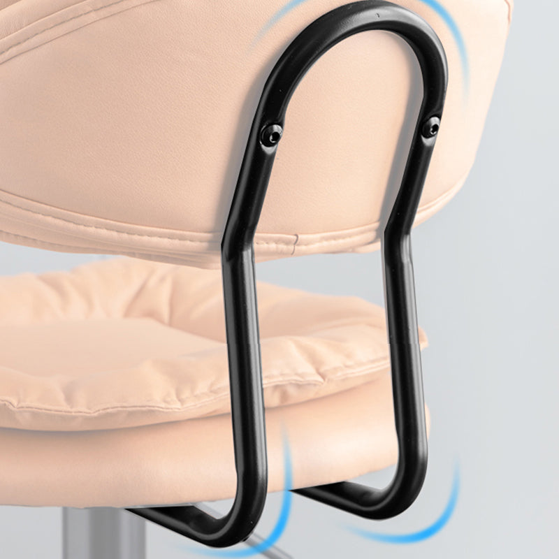 Scandinavian Metal Barstool Fabric Low Back Counter Stool in Matte Finish for Indoor