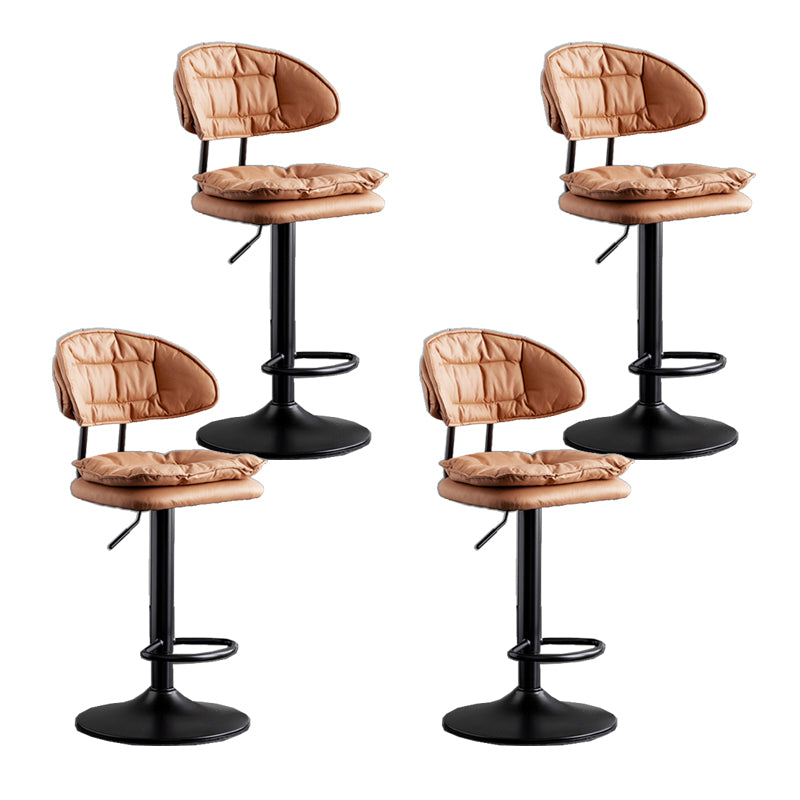 Scandinavian Metal Barstool Fabric Low Back Counter Stool in Matte Finish for Indoor