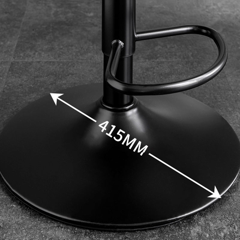 Scandinavian Metal Barstool Fabric Low Back Counter Stool in Matte Finish for Indoor