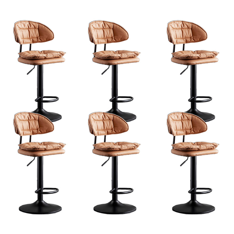 Scandinavian Metal Barstool Fabric Low Back Counter Stool in Matte Finish for Indoor