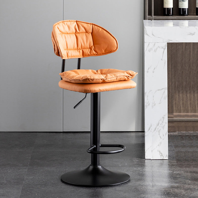 Scandinavian Metal Barstool Fabric Low Back Counter Stool in Matte Finish for Indoor