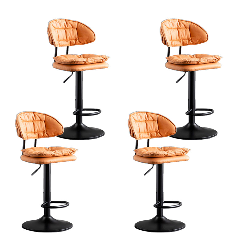 Scandinavian Metal Barstool Fabric Low Back Counter Stool in Matte Finish for Indoor