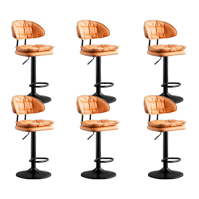 Scandinavian Metal Barstool Fabric Low Back Counter Stool in Matte Finish for Indoor