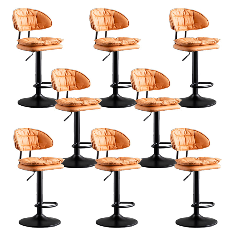 Scandinavian Metal Barstool Fabric Low Back Counter Stool in Matte Finish for Indoor