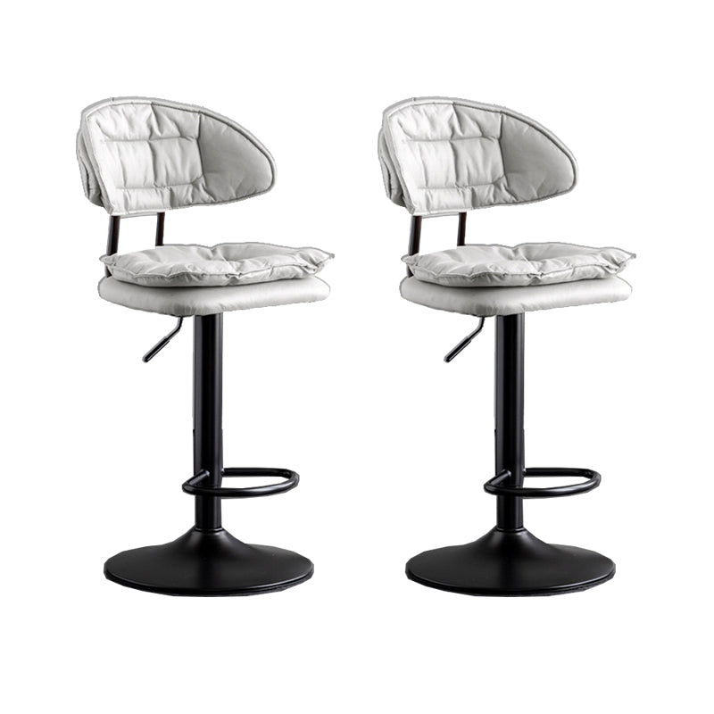 Scandinavian Metal Barstool Fabric Low Back Counter Stool in Matte Finish for Indoor