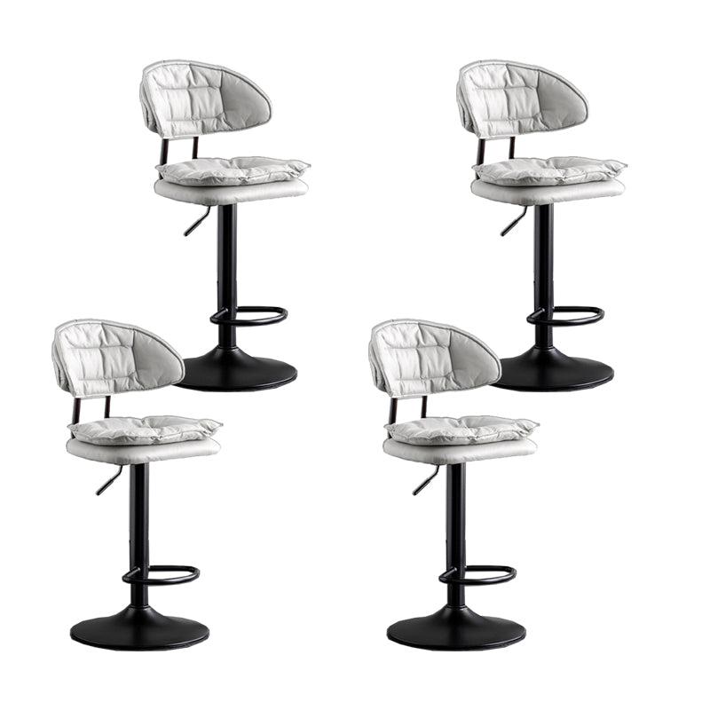 Scandinavian Metal Barstool Fabric Low Back Counter Stool in Matte Finish for Indoor