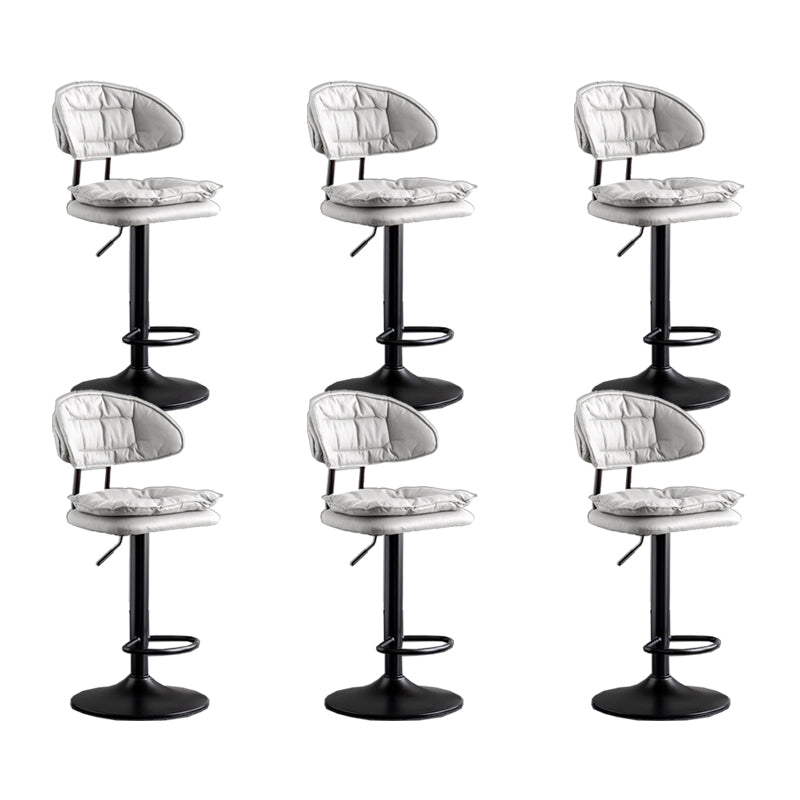 Scandinavian Metal Barstool Fabric Low Back Counter Stool in Matte Finish for Indoor