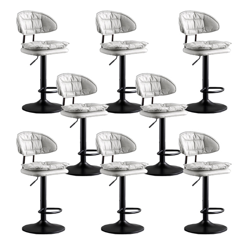 Scandinavian Metal Barstool Fabric Low Back Counter Stool in Matte Finish for Indoor