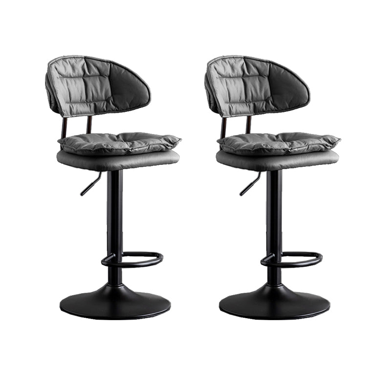 Scandinavian Metal Barstool Fabric Low Back Counter Stool in Matte Finish for Indoor