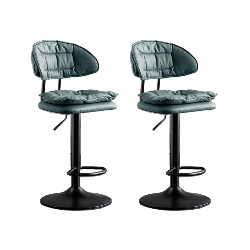 Scandinavian Metal Barstool Fabric Low Back Counter Stool in Matte Finish for Indoor