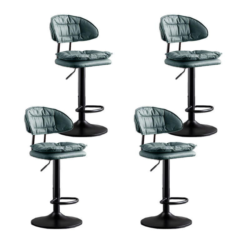 Scandinavian Metal Barstool Fabric Low Back Counter Stool in Matte Finish for Indoor