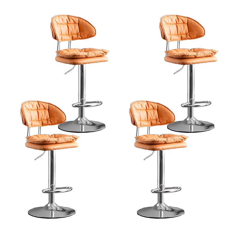 Scandinavian Metal Barstool Fabric Low Back Counter Stool in Matte Finish for Indoor