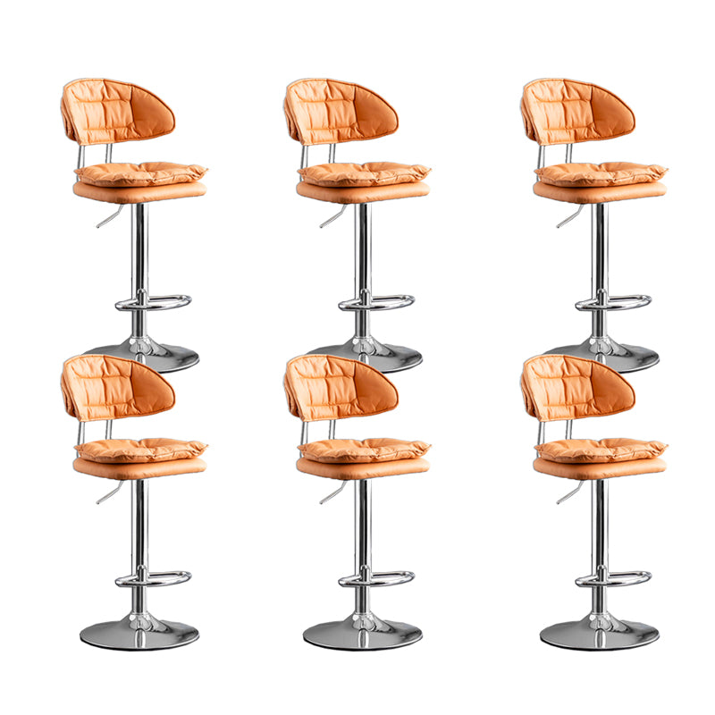 Scandinavian Metal Barstool Fabric Low Back Counter Stool in Matte Finish for Indoor