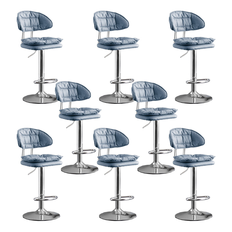 Scandinavian Metal Barstool Fabric Low Back Counter Stool in Matte Finish for Indoor