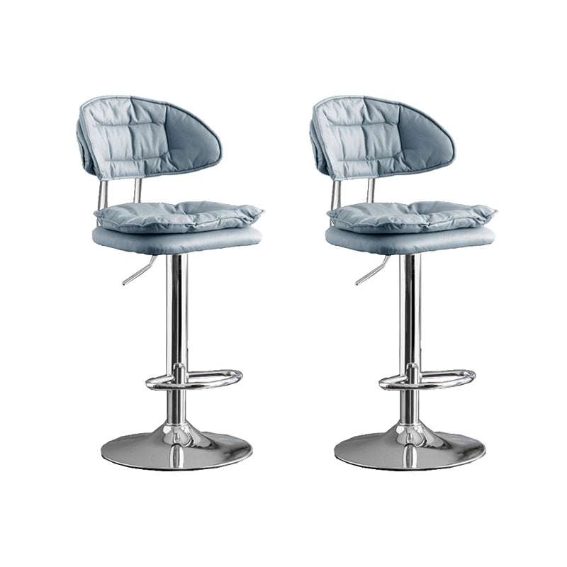 Scandinavian Metal Barstool Fabric Low Back Counter Stool in Matte Finish for Indoor