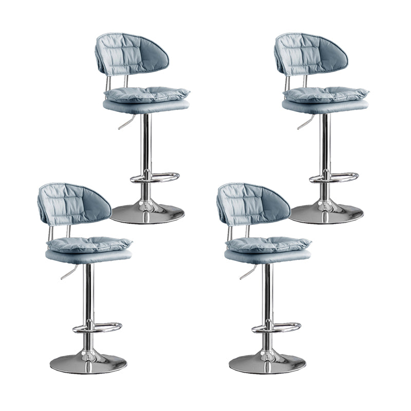 Scandinavian Metal Barstool Fabric Low Back Counter Stool in Matte Finish for Indoor