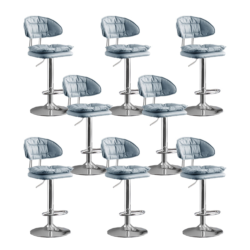 Scandinavian Metal Barstool Fabric Low Back Counter Stool in Matte Finish for Indoor